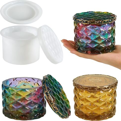ISSEVE Silicone Jars Molds with Lids for Epoxy Resin Casting, Candy Jewelry Storage Boxes, Home Decoration, DIY Crafts in Saudi Arabia