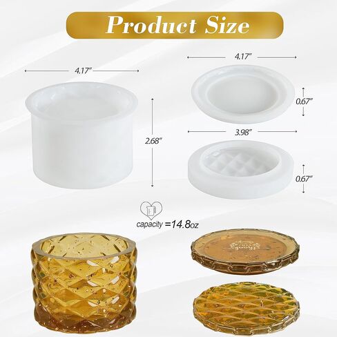 ISSEVE Silicone Jars Molds with Lids for Epoxy Resin Casting, Candy Jewelry Storage Boxes, Home Decoration, DIY Crafts in Saudi Arabia