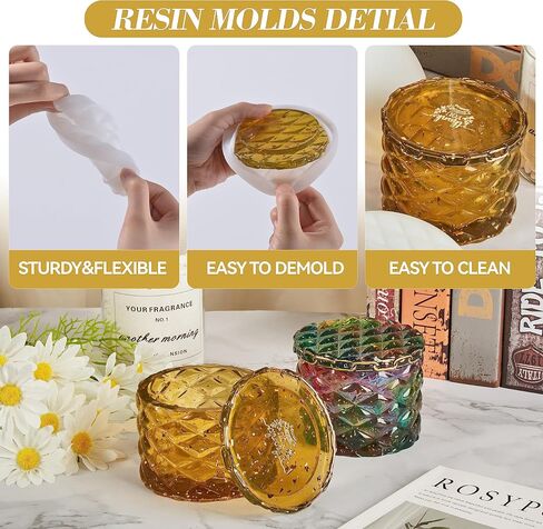 ISSEVE Silicone Jars Molds with Lids for Epoxy Resin Casting, Candy Jewelry Storage Boxes, Home Decoration, DIY Crafts in Saudi Arabia