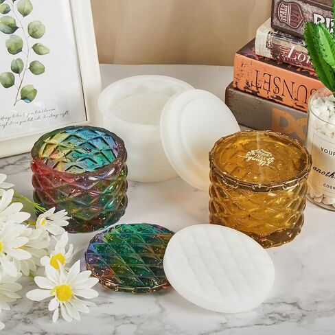 ISSEVE Silicone Jars Molds with Lids for Epoxy Resin Casting, Candy Jewelry Storage Boxes, Home Decoration, DIY Crafts in Saudi Arabia
