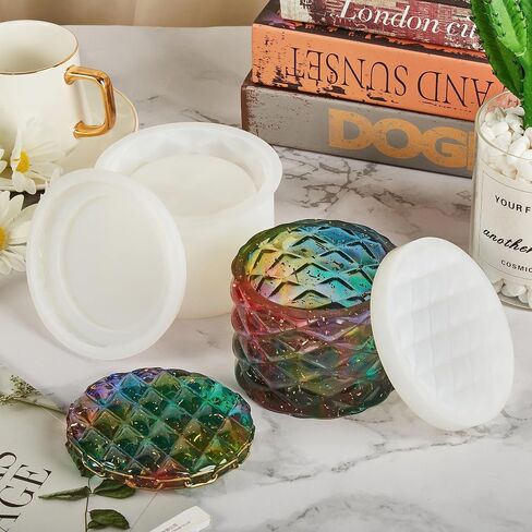 ISSEVE Silicone Jars Molds with Lids for Epoxy Resin Casting, Candy Jewelry Storage Boxes, Home Decoration, DIY Crafts in Saudi Arabia