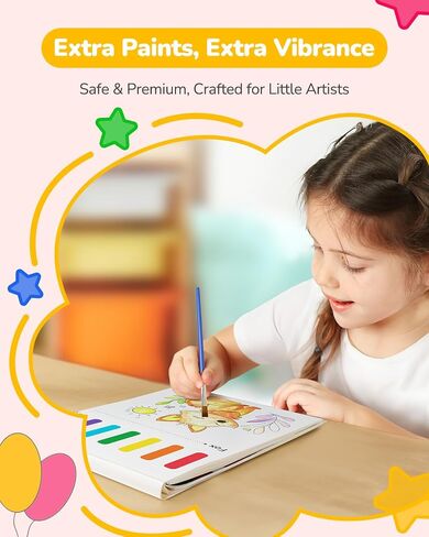 TECJOE 3 Pack Paint with Water Coloring Books for Toddlers, Watercolor Paint Set with 6 Brushes, Painting Activity for Kids Ages 4 5 6 7 8, Christmas Gift Arts & Crafts Toy, Princess, Forest & Sea in Saudi Arabia