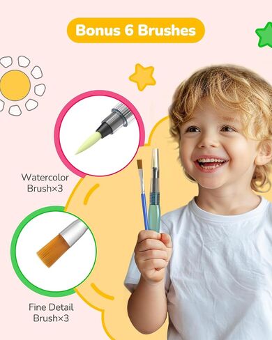 TECJOE 3 Pack Paint with Water Coloring Books for Toddlers, Watercolor Paint Set with 6 Brushes, Painting Activity for Kids Ages 4 5 6 7 8, Christmas Gift Arts & Crafts Toy, Princess, Forest & Sea in Saudi Arabia