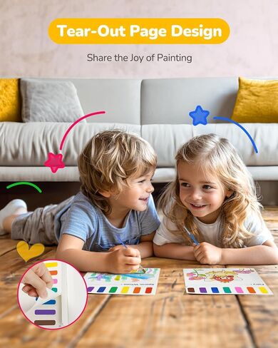 TECJOE 3 Pack Paint with Water Coloring Books for Toddlers, Watercolor Paint Set with 6 Brushes, Painting Activity for Kids Ages 4 5 6 7 8, Christmas Gift Arts & Crafts Toy, Princess, Forest & Sea in Saudi Arabia
