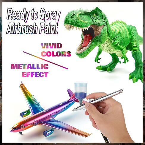FansArriche Airbrush Paint, 44 Colors with 6 Thinners, 20 ml/Bottle in Saudi Arabia