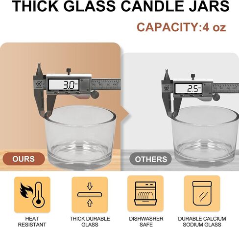 SHOWIN Thick Candle Jars for Making Candles 16 Pcs, 7 OZ Empty Jars with Wood Lids for Candle Making, Sample Container, Frosted Red in Kuwait