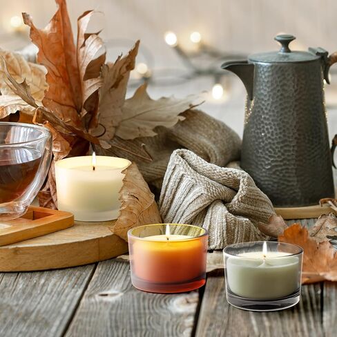 SHOWIN Thick Candle Jars for Making Candles 16 Pcs, 7 OZ Empty Jars with Wood Lids for Candle Making, Sample Container, Frosted Red in Kuwait