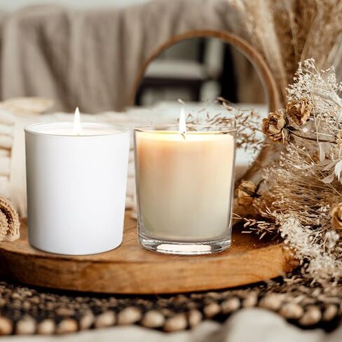 SHOWIN Thick Candle Jars for Making Candles 16 Pcs, 7 OZ Empty Jars with Wood Lids for Candle Making, Sample Container, Frosted Red in Kuwait