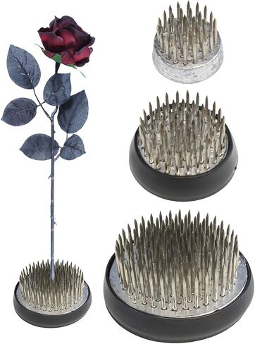 Stainless Floral Frogs Kenzan, Round Metal Flower Frog Vase Arranger Pin Holder for Ikebana, DIY Flower Craft Arrangements, Set of 3 (Silver) in Kuwait