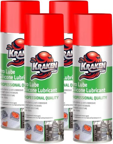 Kraken Bond Silicone Mold Release Spray - (2x12.3 oz) High Temperature Mold Release Agent for Epoxy Resin Lubricates Protects and Renews Anti-Static & Anti-Corrosive, 2 Pack in Kuwait