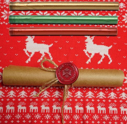 حزمة من 36 قسط عيد الميلاد ختم الشمع الغراء بندقية العصي عطلة عيد الميلاد ختم الأختام لختم الشمع طوابع رسائل كبيرة لصياغة رسائل دعوات الزفاف بطاقات المغلفات 12 من الذهب الأخضر اللون الأحمر in Kuwait