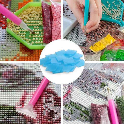 80pcs Diamond Painting Glue Clay, Colorful Painting Clay Wax Embroidery Cross-Stitch Painting Set Tool DIY Diamond Wax Tool for Embroidery Accessories,2 x 2cm(4 Colors) (Multicoloured) in Kuwait