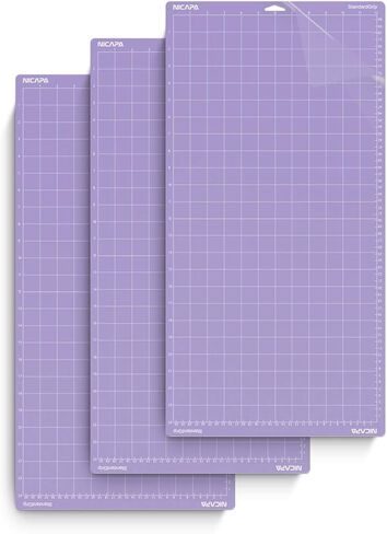 Nicapa 12x12 inch Standard Grip Cutting Mat for Cricut Maker 3/Maker/Explore 3/Air 2/Air/One (3 Pack) Standard Adhesive Sticky Green Quilting Replacement Cut Mats in Kuwait