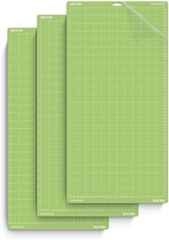 Nicapa 12x12 inch Standard Grip Cutting Mat for Cricut Maker 3/Maker/Explore 3/Air 2/Air/One (3 Pack) Standard Adhesive Sticky Green Quilting Replacement Cut Mats in Kuwait