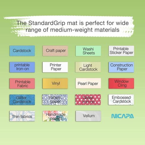 Nicapa 12x12 inch Standard Grip Cutting Mat for Cricut Maker 3/Maker/Explore 3/Air 2/Air/One (3 Pack) Standard Adhesive Sticky Green Quilting Replacement Cut Mats in Kuwait