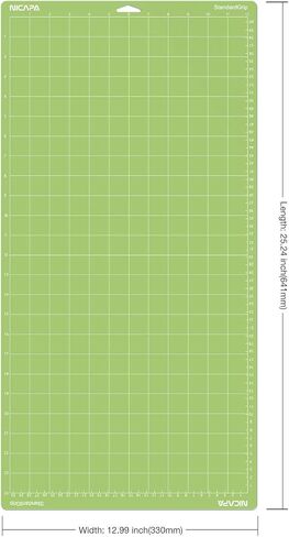 Nicapa 12x12 inch Standard Grip Cutting Mat for Cricut Maker 3/Maker/Explore 3/Air 2/Air/One (3 Pack) Standard Adhesive Sticky Green Quilting Replacement Cut Mats in Kuwait