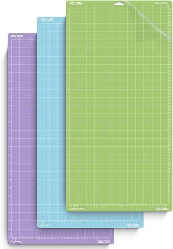 Nicapa 12x12 inch Standard Grip Cutting Mat for Cricut Maker 3/Maker/Explore 3/Air 2/Air/One (3 Pack) Standard Adhesive Sticky Green Quilting Replacement Cut Mats in Kuwait