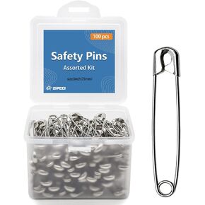 ZIPCCI 2 inch Safety Pins Heavy Duty - 200 Pcs Large Safety Pins - Safety Pins - Heavy Duty