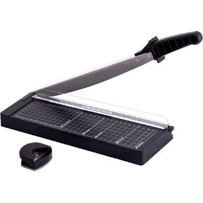 TIANSE Paper Cutter 12 Inch Paper Cutter Guillotine with 8 to 10 Sheet Capacity Safety Blade Lock Heavy Duty Paper Trimmer for Cardstock Cutting Board Paper Cutter Slicer for Home Office School Black