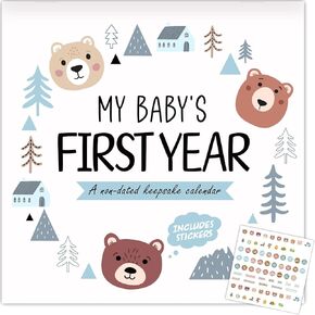Boho Rainbow Baby's First Year Calendar with Stickers Boho 1st Year Tracker First Year Book Baby First Year Milestones Newborn Baby Memory Calendar Keepsake for Baby Girl or Boy