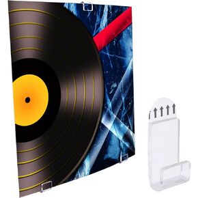 Antilope 6 Sets 18Pcs Vinyl Record Wall Mount Display Holder No Screws, Self Adhesive Clear Acrylic Vinyl Record Hangers Shelf for Album Covers Display and Home Wall Decoration -Single LP