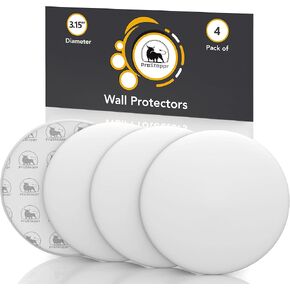 Door Stoppers - Large 3.15" (4 PCS) - Door Stoppers for Wall with Strong Back Adhesive - Quiet and Shock Absorbent Silicone Wall Protectors from Door Knobs - Protects Every Wall Surface - White