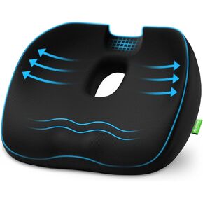 AUVON Innovative Donut Pillow Hemorrhoids Scientific Center Hole and Tailbone Cutout, Orthopedic Pain Relief Donut Seat Cushion for Coccyx, Sciatica, Postpartum Pregnancy, After Surgery Sitting Relief