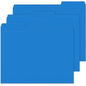 File Folders 120 Pack Colored File Folder Letter Size, 1/3 Cut Tab Filing Folders for Office School Business File Document Organization, (Blue)