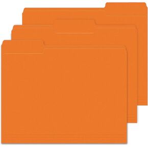 File Folders 120 Pack Colored File Folder Letter Size, 1/3 Cut Tab Filing Folders for Office School Business File Document Organization, (Orange)