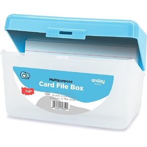 Enday Index Card Holder Pink, 3x5 Note Flash Card Organizer Case, Index Card File w/flip top, Notecard Recipe, Holder, Holds 250 Cards, Also Available in Purple, Red, Green, Blue, Grey (1 PC)