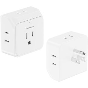 Multi Outlet Power Strip-Wall Plug Power Outlets,5ft Power strip with 3 Outlets 2 USB-A Port 1 USB C Port for AC Charging Surge Protection with USB for Home &Office