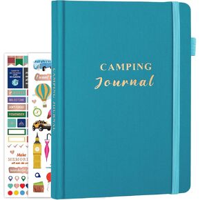 Camping Journal and RV Travel Log Book, A5 Outdoor Camp & Adventure Book for 25 Campsites, Hiking Journal, Family Travel Books Camper Essentials Camping Gifts for Women-Dark Green in Kuwait