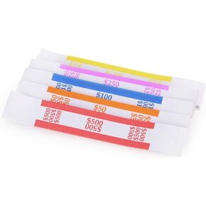 L LIKED Pack of 400 Money Band Bundles Self Sealing Currency Straps for Bill Wrappers (50 of Each - 400 Assorted) in Kuwait