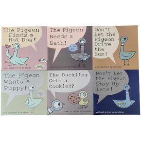 6 قطع من كتب Mo Willems Pigeon مجموعة غلاف ورقي، مجموعة كتب Don't Let The Pigeon Series 6 هدية لرياض الأطفال الأولاد والبنات
