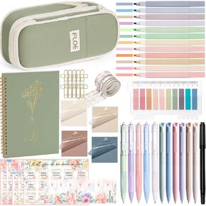 Bible Study Supplies Bible Journaling Kit for Women, Christmas Christian Gifts for Women, Bible Study Tools for Women with Bible Highlighters and Pens No Bleed, Pencil Case Notebook Bible Accessories