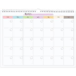 Blank Monthly Weekly Wall Calendar, Undated Monthly Planner Note Pad for Organizing Home Office 11"x 14.5"
