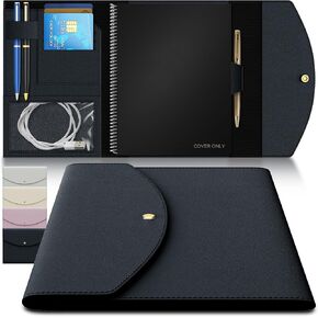 Slim Lightweight Organizer Cover for Rocketbook Accessories, Journal, Notebook - Executive Size A5 Fits 6x8.8 Notebooks, Hobonichi Cousin, Stalogy and Midori MD Planners - Flexible Faux Leather Cover