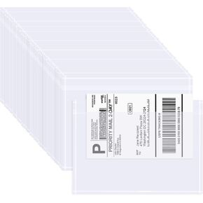 AZUREAL 100PCS Shipping Label Sleeves, 7.5" x 5.5" Packing Slip Pouches, Packing List Envelopes/Shipping Label Envelopes for Mailing, Packing List, Packaging, Protective Documents