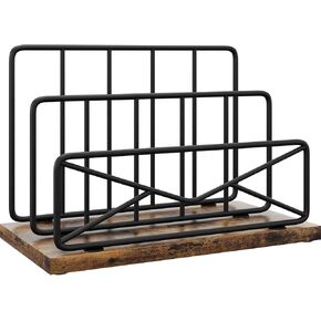 Desktop Mail Sorters Mail Organizer-with 2 or 3 Slot Matte Black Metal Desktop Mail Sorter Metal Storage File Holder Letter Sorter Organizer for Home or Office Desktop (2 Slot)
