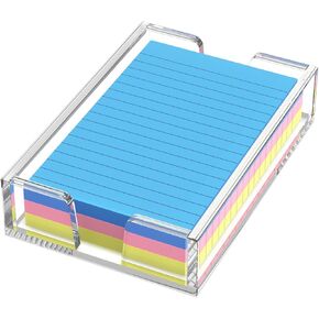 WINFFOR Acrylic Notepad Holder Dispenser - 4x6 in Sticky Note Memo Holder Self-Stick Note Pad Organizer (W/O Pads) Office Desk Accessories School Supplies, Crystal Clear