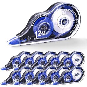 White Out Correction Tape, 10 Pack Correction Tape Easy To Use Applicator for Instant Corrections, 39.4 ft Each White out Tape for Study Supplies and Office Products (Blue)