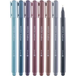 DIVERSEBEE Fine Tip Pens, 8 Bible Pens No Bleed Through, Assorted Fine Point Pens for Journaling, 0.5mm Fineliner Markers, Bible Study Journaling Supplies, Bible Accessories (Winter)