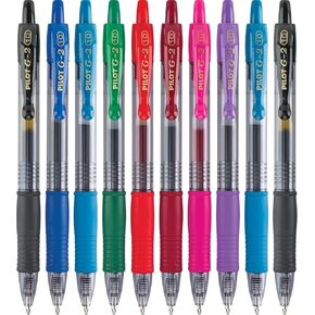 PILOT G2 Premium Retractable Gel-Ink Rolling Ball Pens, Bold Point (1.0mm), Assorted, 10-Pack, (11887)
