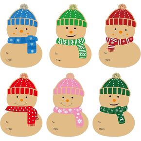 Anwyll Christmas Gift Name Tags Stickers,Self-Adhesive to from Christmas Snowman Labels Stickers,120Pcs 3×2Inch White Xmas Snowman Holiday Name Tags Labels Stickers for Envelope Gift Present Packaging