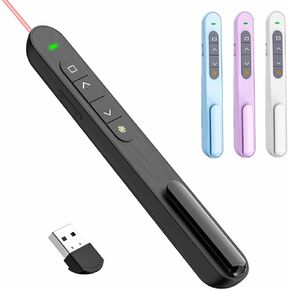 QUI Presentation Clicker, Hyperlink Volume Control Wireless Presenter, PPT PowerPoint Clicker, RF 2.4GHz USB Presentation Remote Control PowerPoint Slide Advancer for Keynote/PPT/Mac/PC
