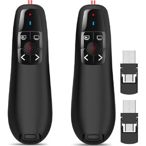 Wireless PowerPoint Remote Presentation Clicker: Presenter Pointer for Classroom Teacher - USB Slide Advancer Compatible MacBook Computer