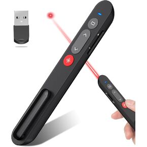 Wireless Presentation Clicker Remote for PowerPoint with Volume Control, USB Powerpoint Clicker with Hyperlinks & Window Switching PowerPoint Slide Advancer for Computer, Mac, Laptop