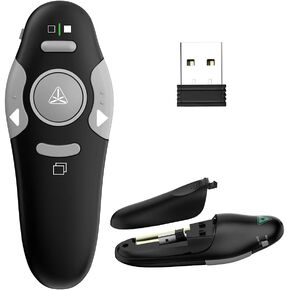 QUI 2 PCS Presentation Clicker Wireless Presenter USB Control RF 2.4GHz Presenter Remote Powerpoint Clicker PowerPoint Slide Advancer for Mac, Computer, Laptop