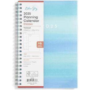 Blue Sky 2025 Weekly and Monthly Planner Calendar, January 2025 - December 2025, 5" x 8", Flexible Frosted Cover, Laminated Tabs, Durable Wirebound, Chloe