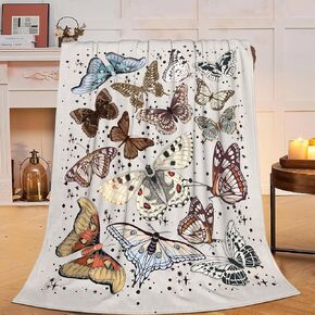 Butterfly Blanket Boho Butterfly Fleece Throw Blanket Super Soft Warm Cozy Fuzzy Plush Butterflies Blanket Gifts for Girls Boys Kids Room Decor 40"X50"